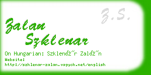 zalan szklenar business card